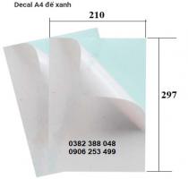 GIẤY DECAL ĐẾ XANH- KHỔ A4